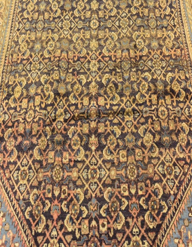 Detail image of  5' x 9' 9  Hand Knotted Hossainabad Persian Wool Runner Rug