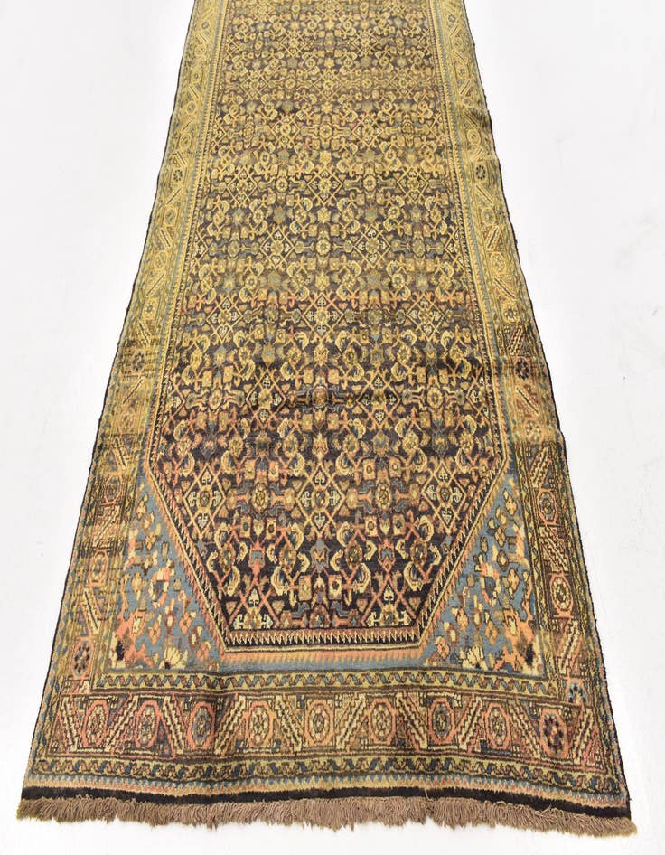 Detail image of  5' x 9' 9  Hand Knotted Hossainabad Persian Wool Runner Rug