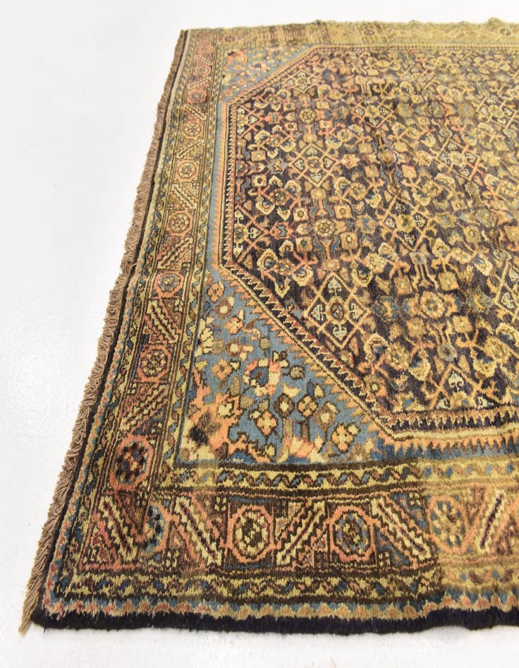 Detail image of  5' x 9' 9  Hand Knotted Hossainabad Persian Wool Runner Rug