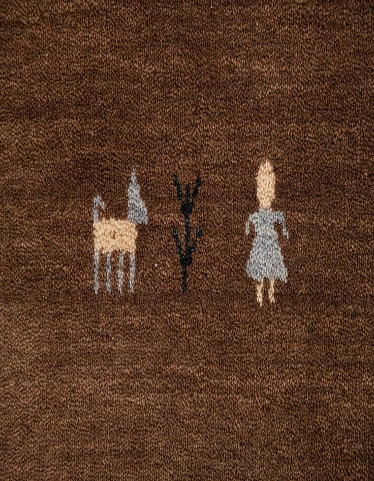 Detail image of  2' 8 x 10'  Hand Knotted Kashkuli Gabbeh Wool Runner Rug