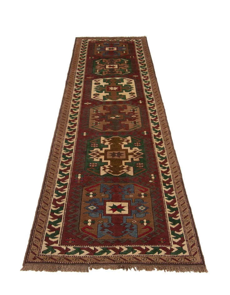Detail image of  3' x 9' 9  Hand Knotted Kazak Wool Runner Rug