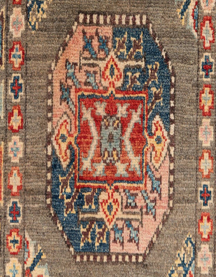 Detail image of  2' 7 x 10'  Hand Knotted Kazak Runner Rug