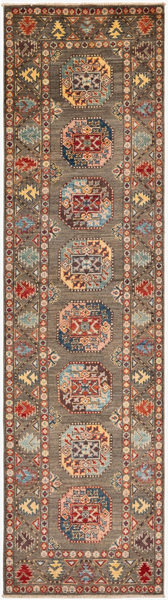  2' 7 x 10'  Hand Knotted Kazak Runner Rug