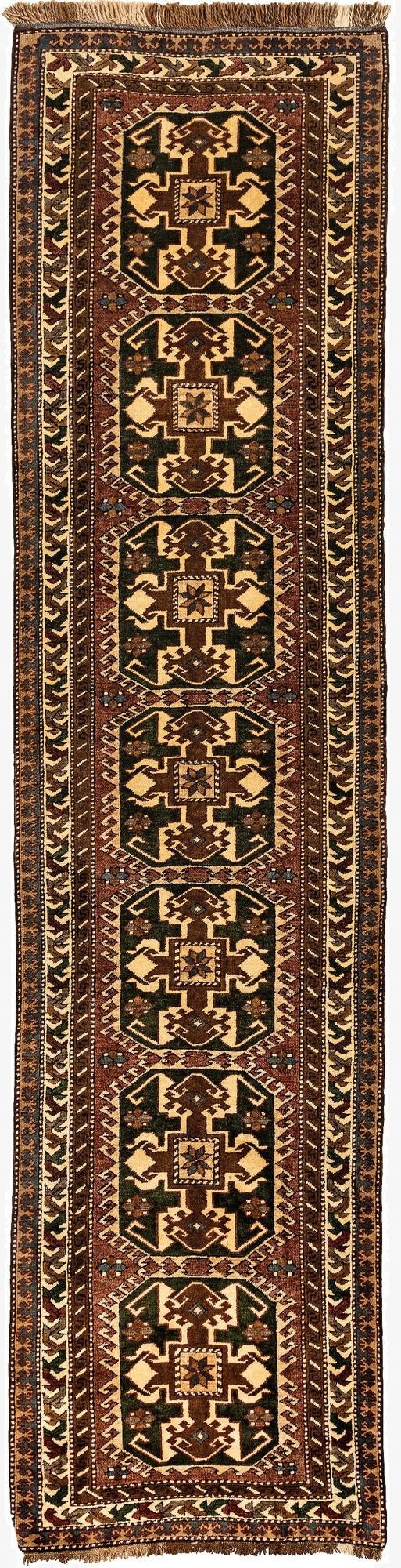  3' x 11' 8  Hand Knotted Kazak Wool Runner Rug