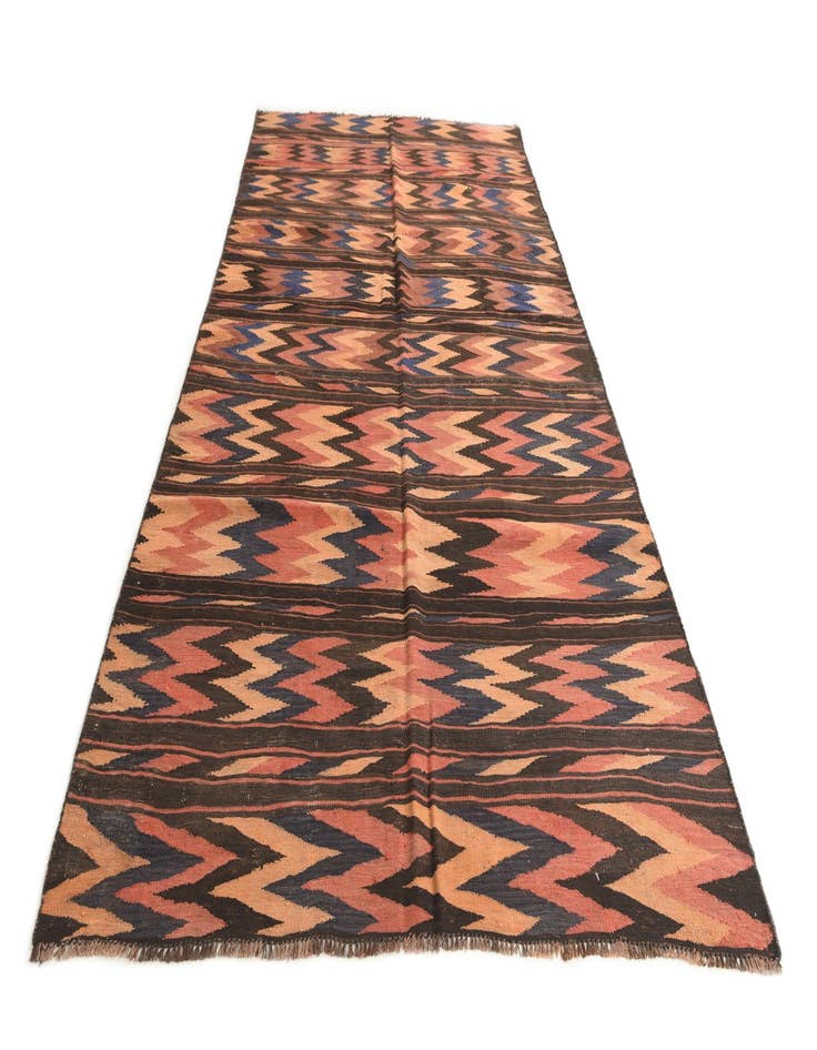 Detail image of  5' 2 x 10' 2  Hand Woven Kilim Afghan Wool Runner Rug