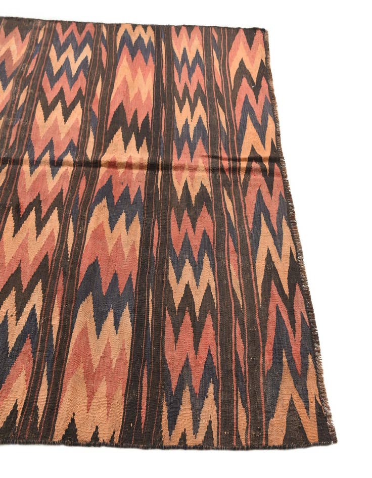 Detail image of  5' 2 x 10' 2  Hand Woven Kilim Afghan Wool Runner Rug