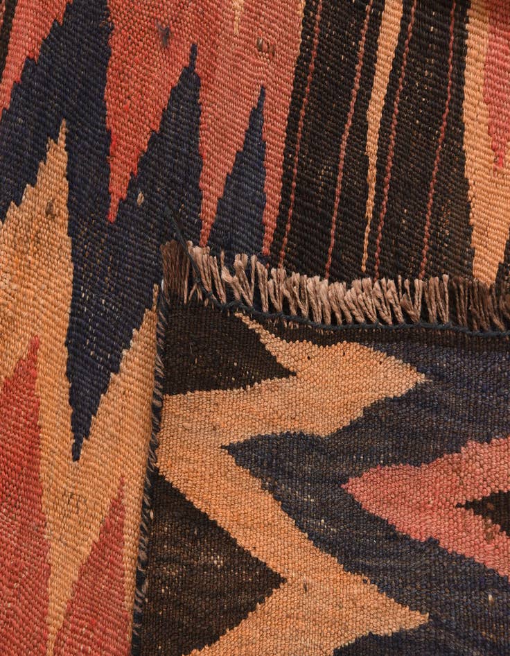 Detail image of  5' 2 x 10' 2  Hand Woven Kilim Afghan Wool Runner Rug