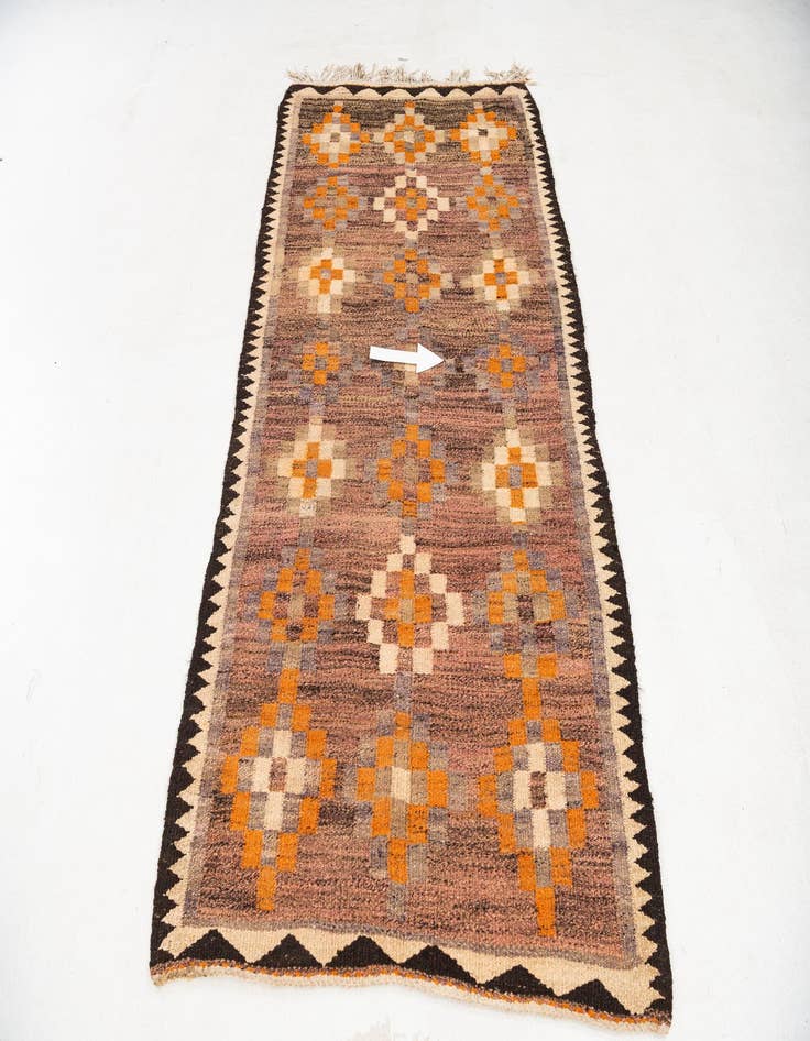 Detail image of  3' 9 x 7' 4  Hand Woven Kilim Fars Wool Runner Rug