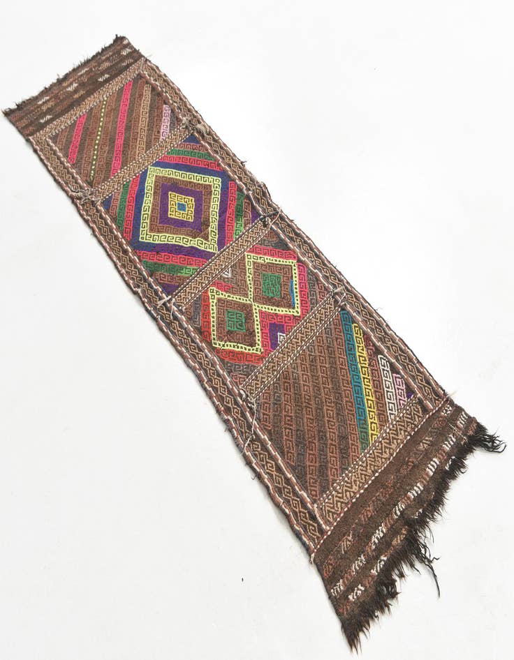 Detail image of  2' x 6' 10  Hand Knotted Kilim Fars Persian Wool Runner Rug