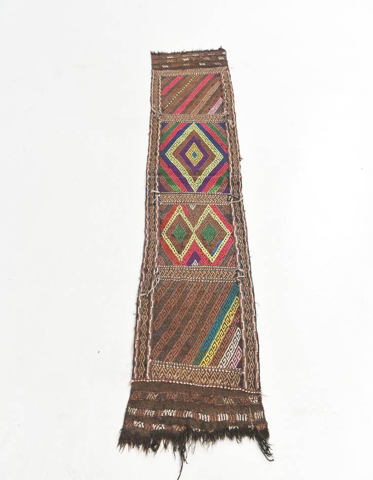 Detail image of  2' x 6' 10  Hand Knotted Kilim Fars Persian Wool Runner Rug