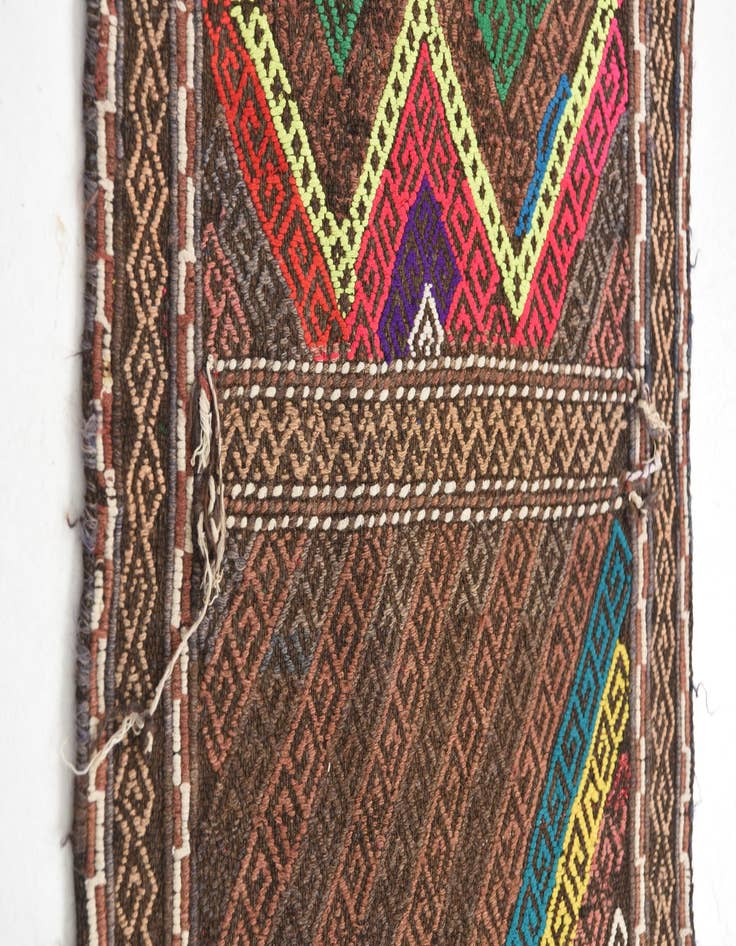 Detail image of  2' x 6' 10  Hand Knotted Kilim Fars Persian Wool Runner Rug