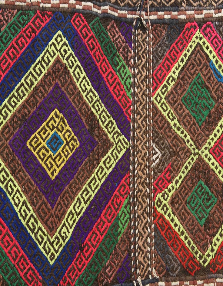 Detail image of  2' x 6' 10  Hand Knotted Kilim Fars Persian Wool Runner Rug