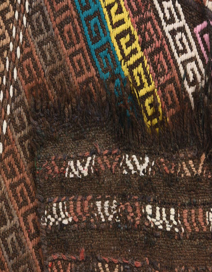 Detail image of  2' x 6' 10  Hand Knotted Kilim Fars Persian Wool Runner Rug