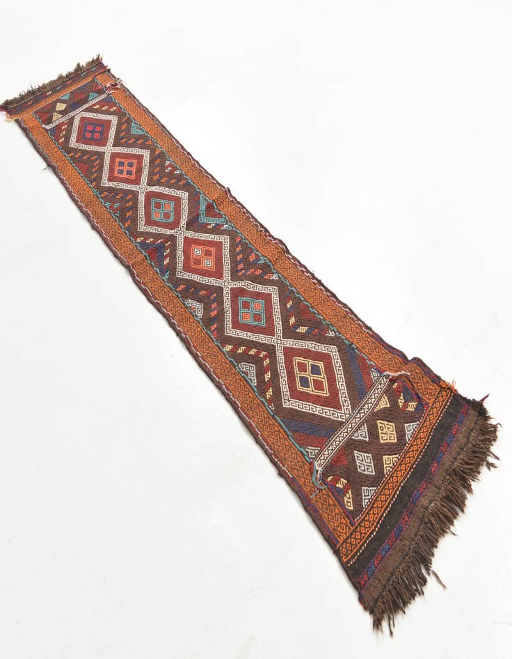 Detail image of  2' x 9' 9  Hand Knotted Kilim Fars Persian Wool Runner Rug