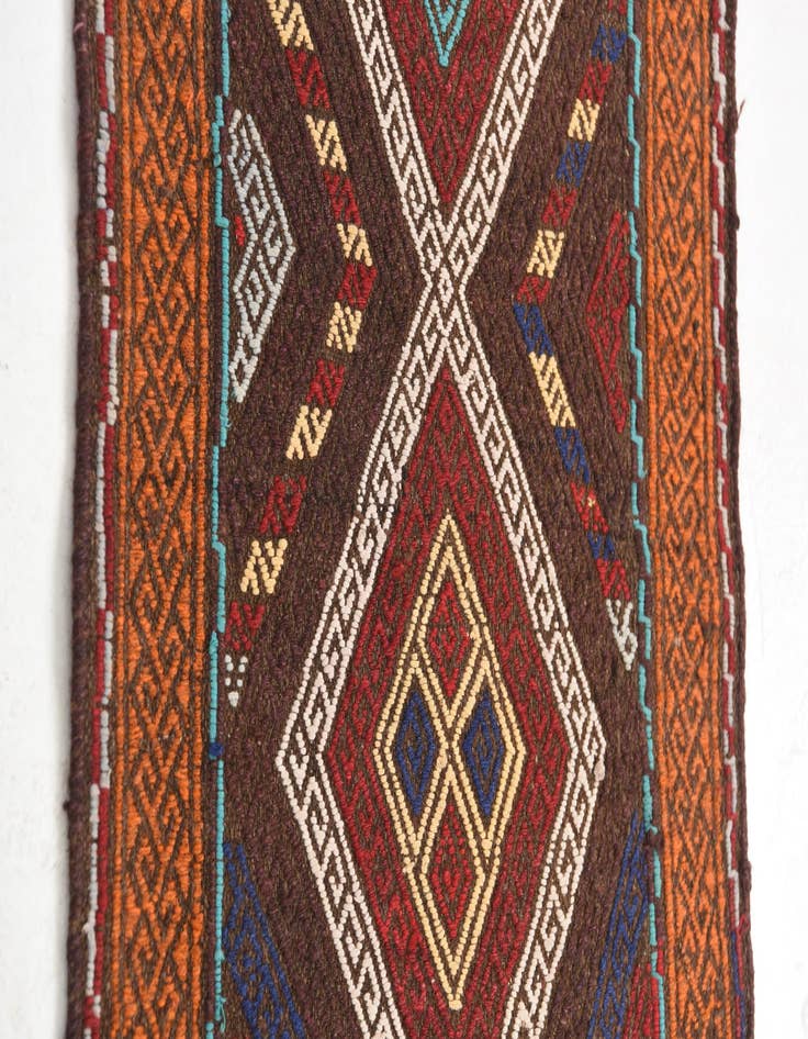 Detail image of  2' x 9' 9  Hand Knotted Kilim Fars Persian Wool Runner Rug