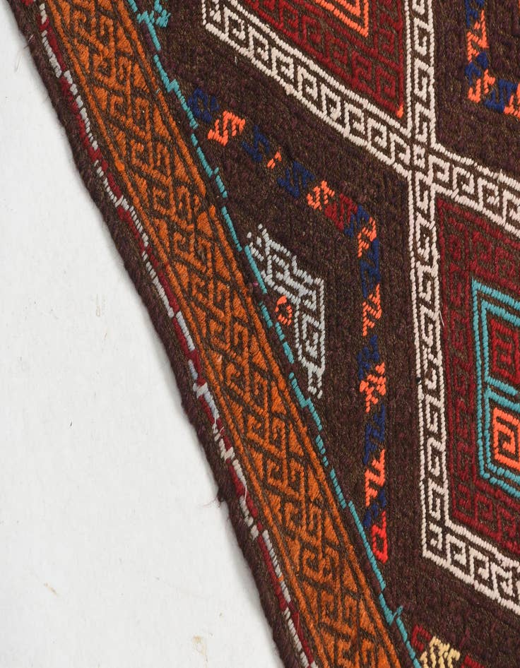 Detail image of  2' x 9' 9  Hand Knotted Kilim Fars Persian Wool Runner Rug