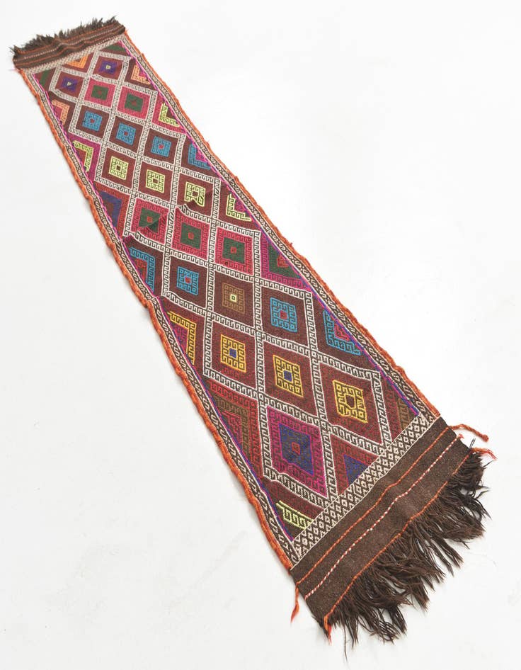 Detail image of  2' 1 x 9' 7  Hand Knotted Kilim Fars Persian Wool Runner Rug