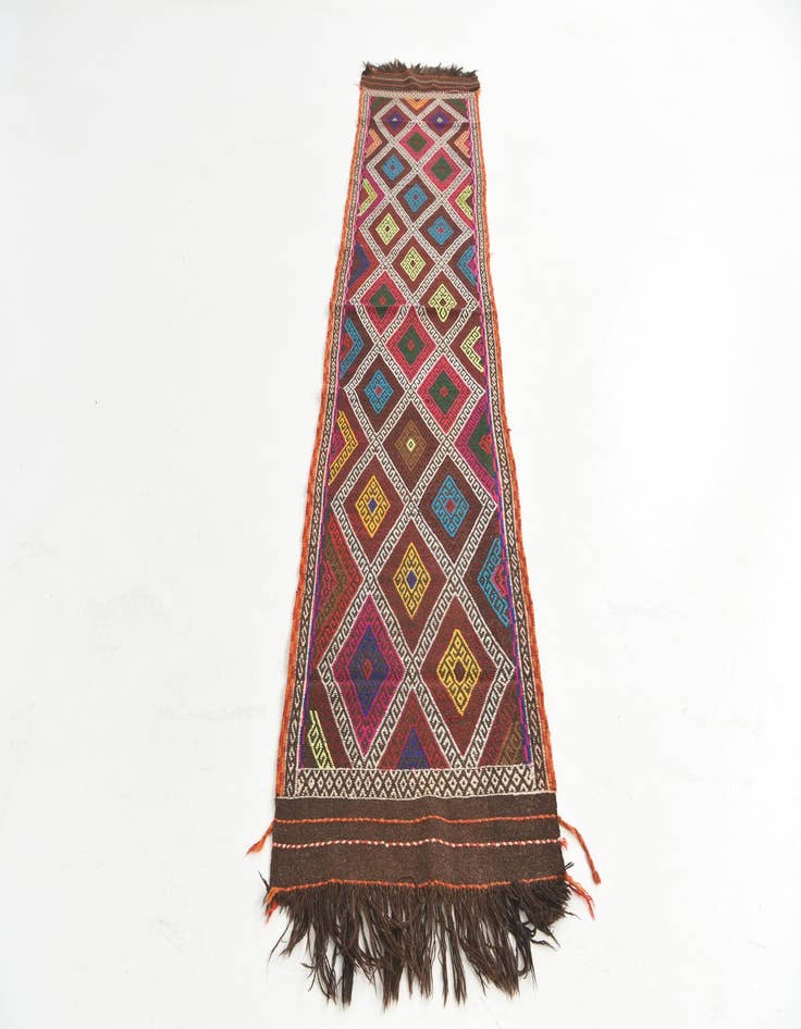 Detail image of  2' 1 x 9' 7  Hand Knotted Kilim Fars Persian Wool Runner Rug