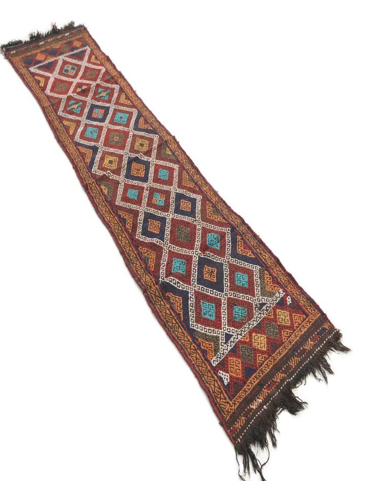 Detail image of  2' 1 x 8' 6  Hand Knotted Kilim Fars Persian Wool Runner Rug