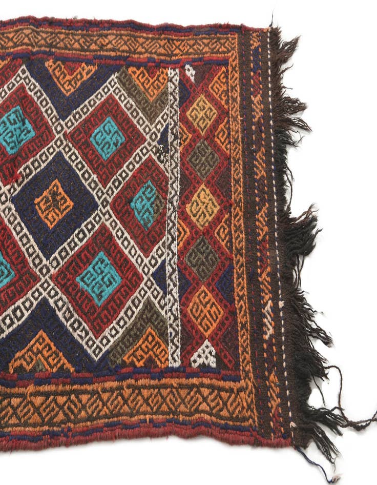 Detail image of  2' 1 x 8' 6  Hand Knotted Kilim Fars Persian Wool Runner Rug