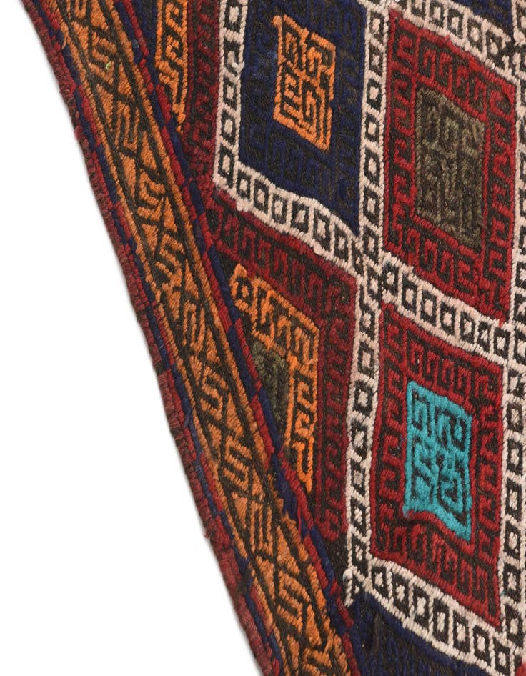 Detail image of  2' 1 x 8' 6  Hand Knotted Kilim Fars Persian Wool Runner Rug