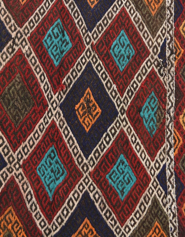 Detail image of  2' 1 x 8' 6  Hand Knotted Kilim Fars Persian Wool Runner Rug