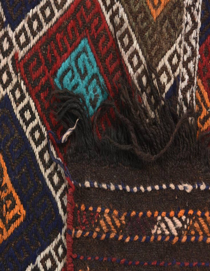 Detail image of  2' 1 x 8' 6  Hand Knotted Kilim Fars Persian Wool Runner Rug