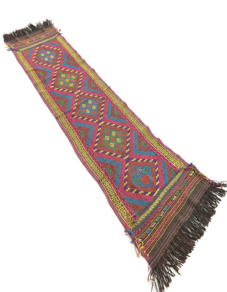 Detail image of  2' x 8' 2  Hand Knotted Kilim Fars Persian Wool Runner Rug