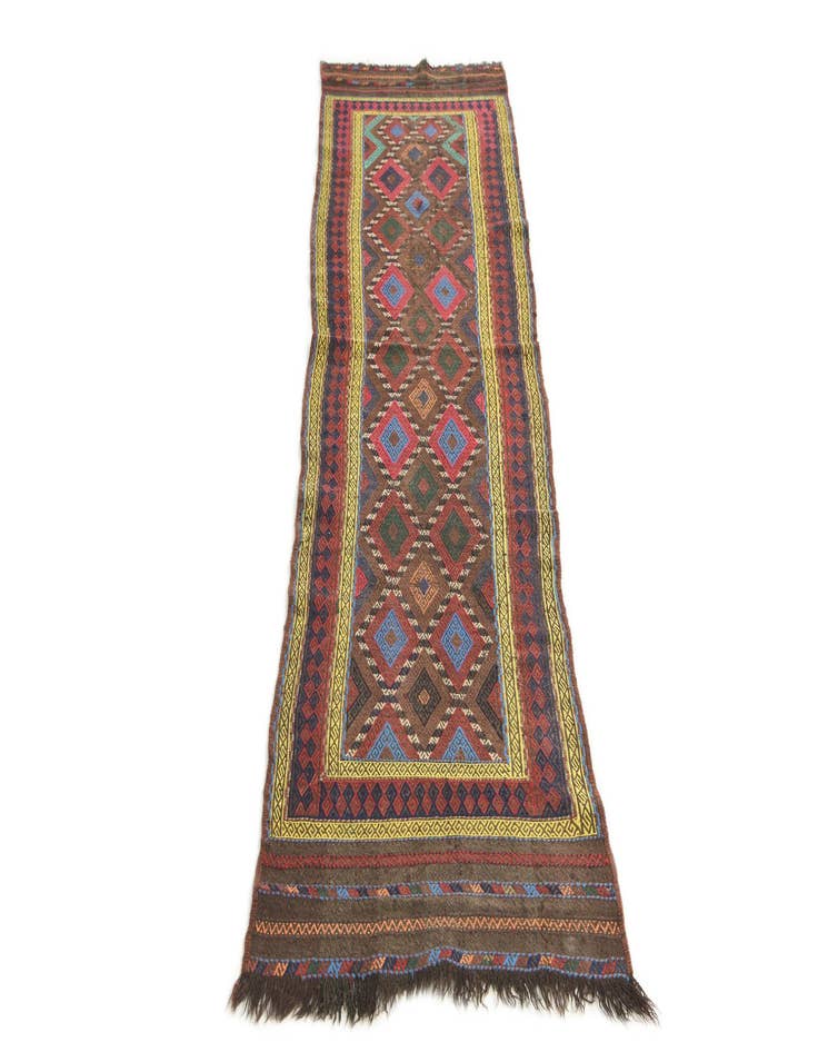 Detail image of  2' 3 x 7' 9  Hand Knotted Kilim Fars Persian Wool Runner Rug