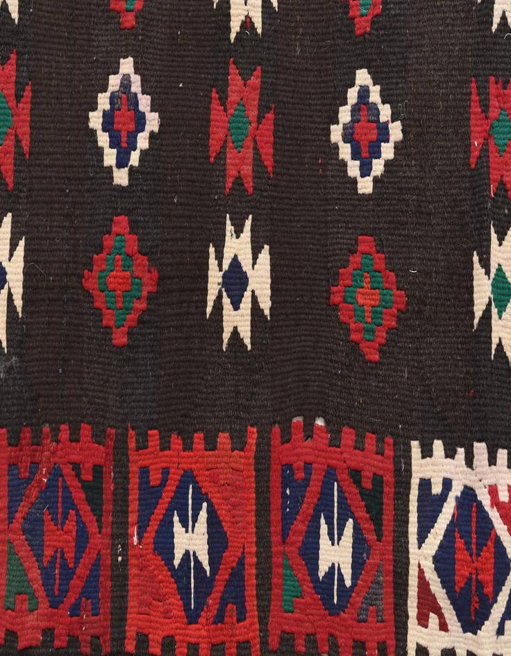 Detail image of  3' 1 x 12' 3  Hand Knotted Kilim Fars Persian Wool Runner Rug