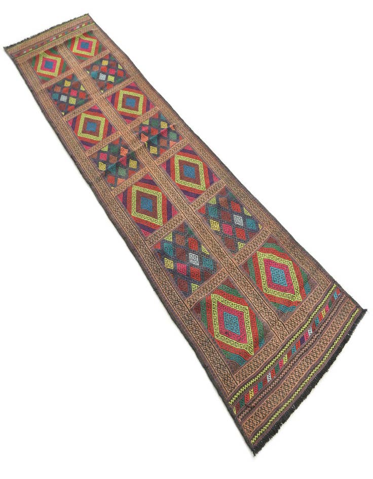 Detail image of  2' 5 x 8' 10  Hand Knotted Kilim Fars Persian Wool Runner Rug