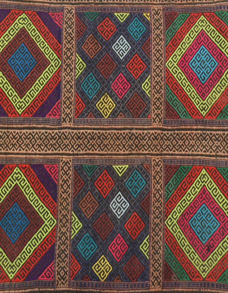Detail image of  2' 5 x 8' 10  Hand Knotted Kilim Fars Persian Wool Runner Rug