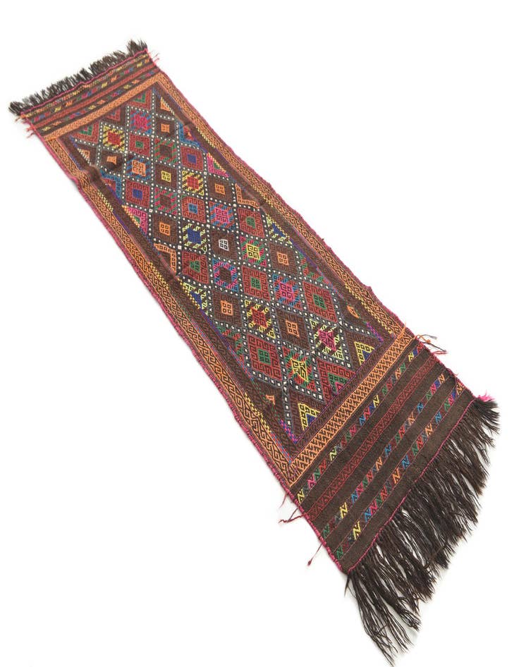 Detail image of  2' 2 x 6' 9  Hand Knotted Kilim Fars Persian Wool Runner Rug