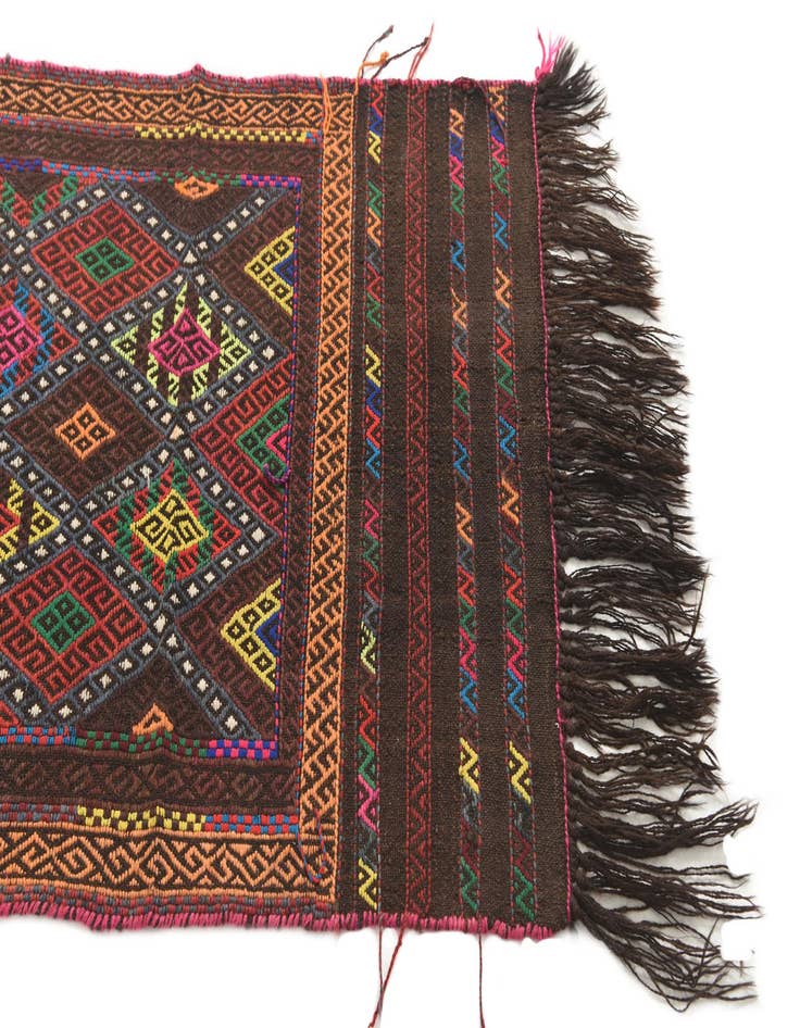 Detail image of  2' 2 x 6' 9  Hand Knotted Kilim Fars Persian Wool Runner Rug