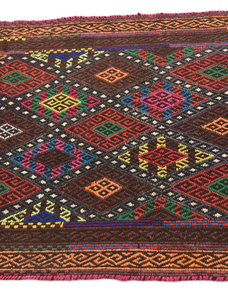 Detail image of  2' 2 x 6' 9  Hand Knotted Kilim Fars Persian Wool Runner Rug