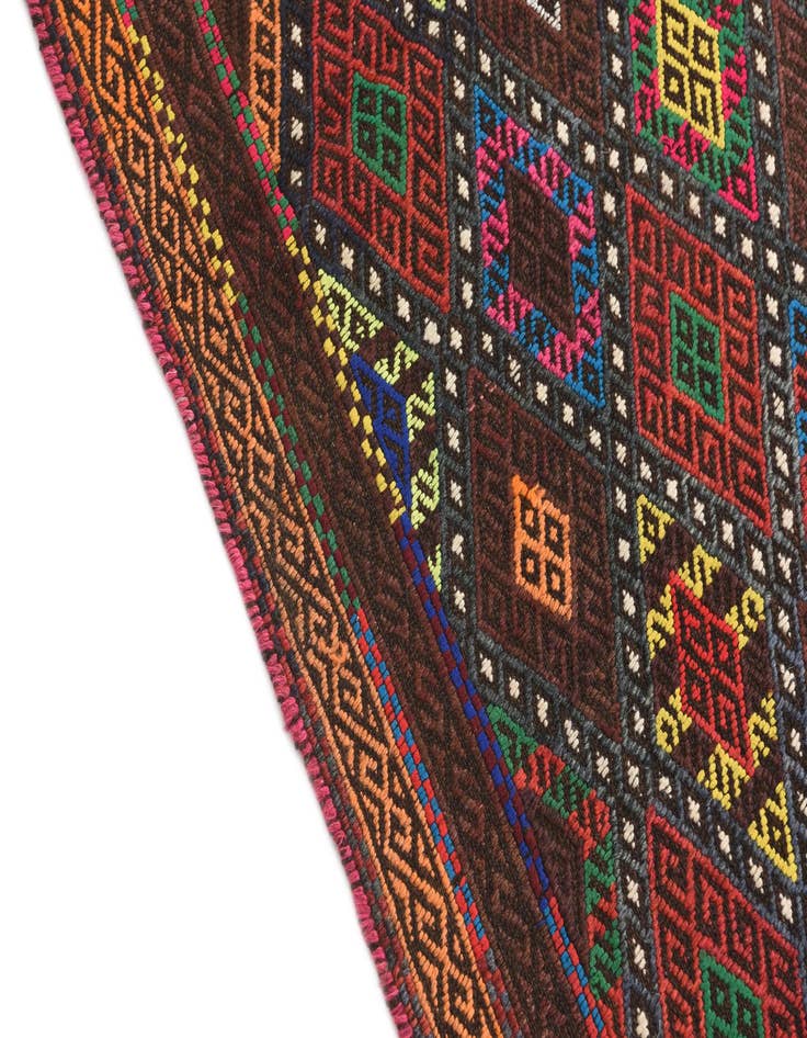 Detail image of  2' 2 x 6' 9  Hand Knotted Kilim Fars Persian Wool Runner Rug