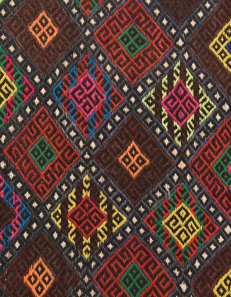 Detail image of  2' 2 x 6' 9  Hand Knotted Kilim Fars Persian Wool Runner Rug