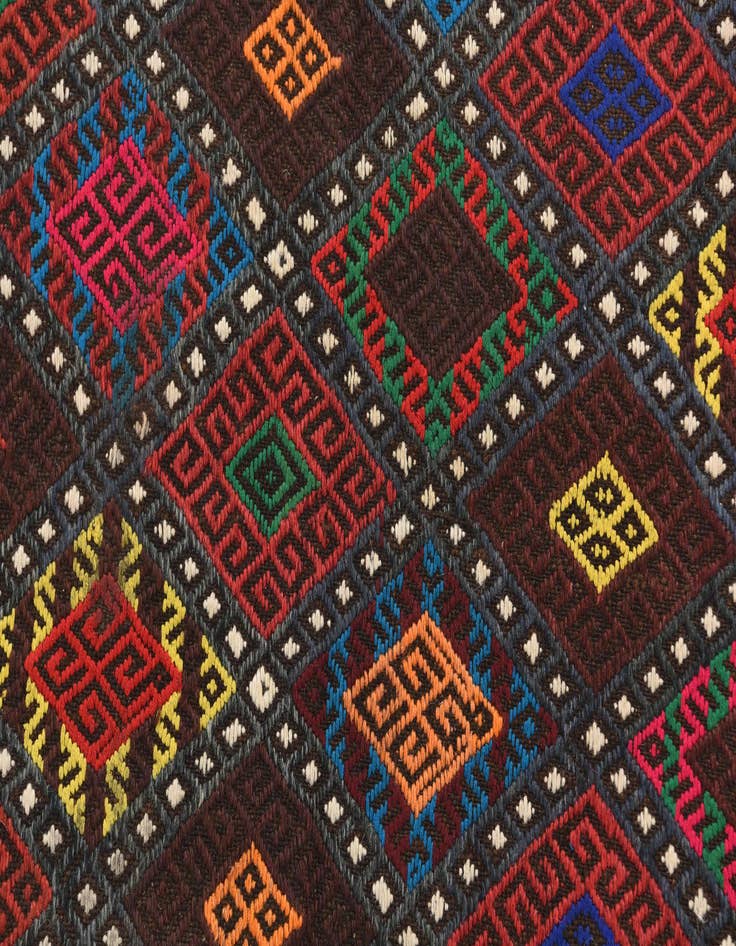 Detail image of  2' 2 x 6' 9  Hand Knotted Kilim Fars Persian Wool Runner Rug