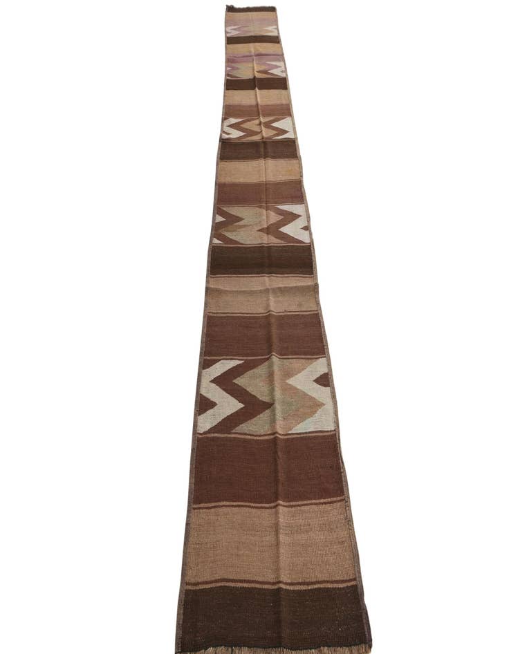 Detail image of  2' 1 x 14' 3  Hand Woven Kilim Fars Wool Runner Rug