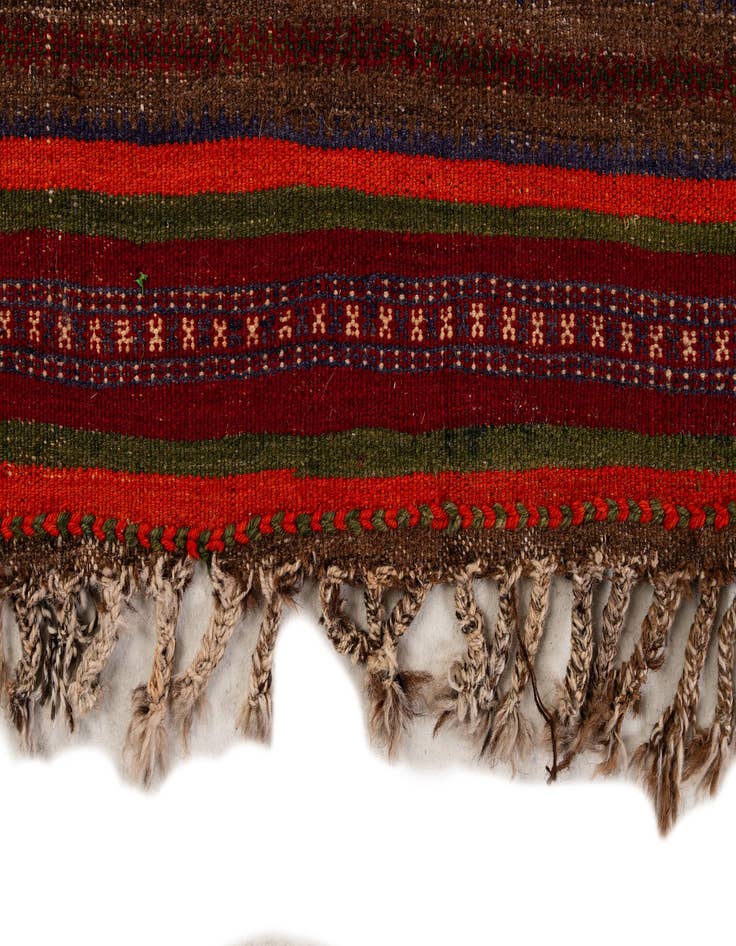 Detail image of  4' x 11' 7  Hand Woven Kilim Fars Wool Runner Rug