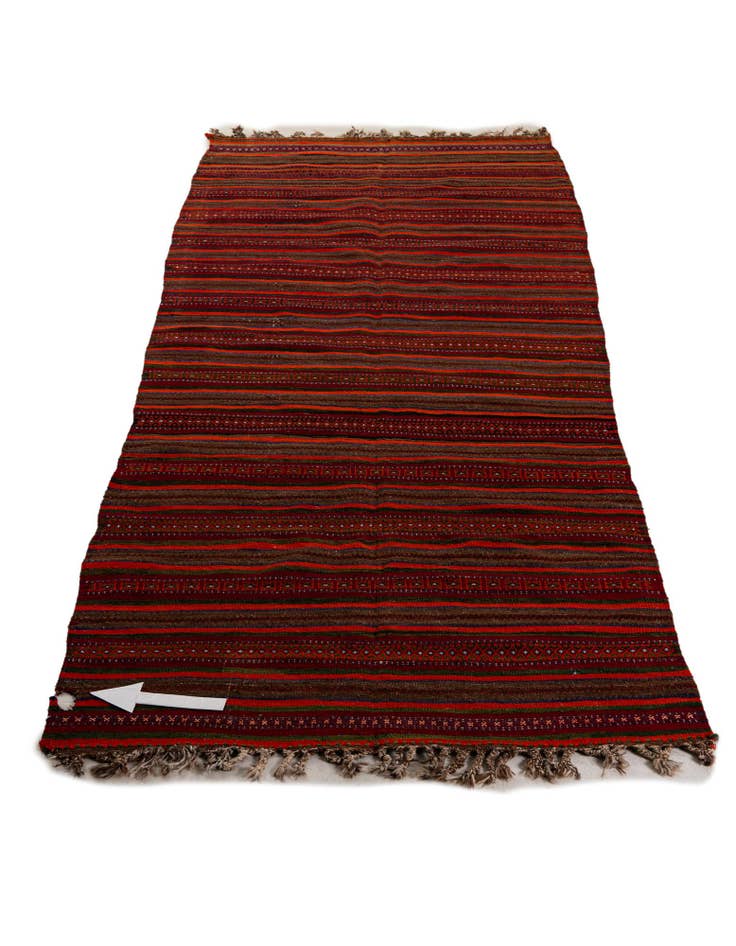 Detail image of  4' x 11' 7  Hand Woven Kilim Fars Wool Runner Rug