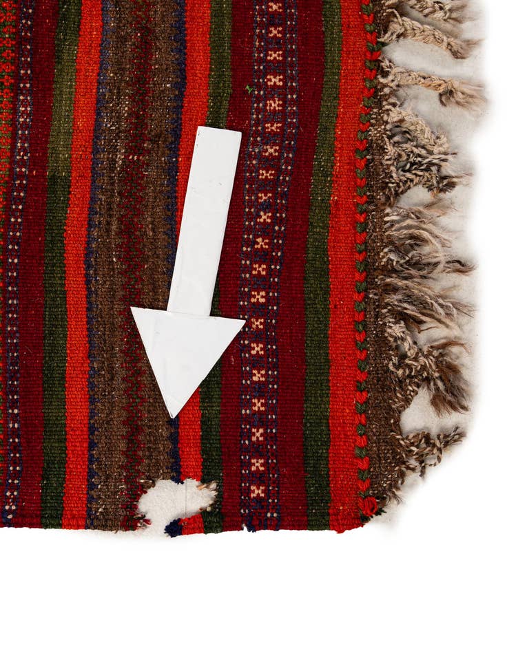 Detail image of  4' x 11' 7  Hand Woven Kilim Fars Wool Runner Rug