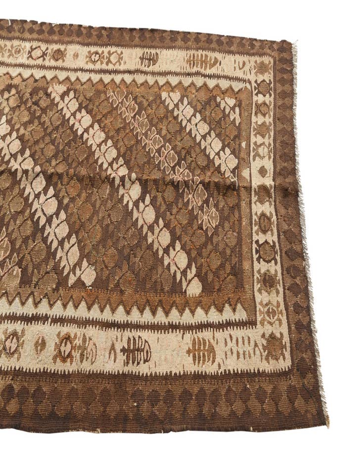 Detail image of  3' 5 x 8' 5  Hand Woven Kilim Fars Wool Runner Rug