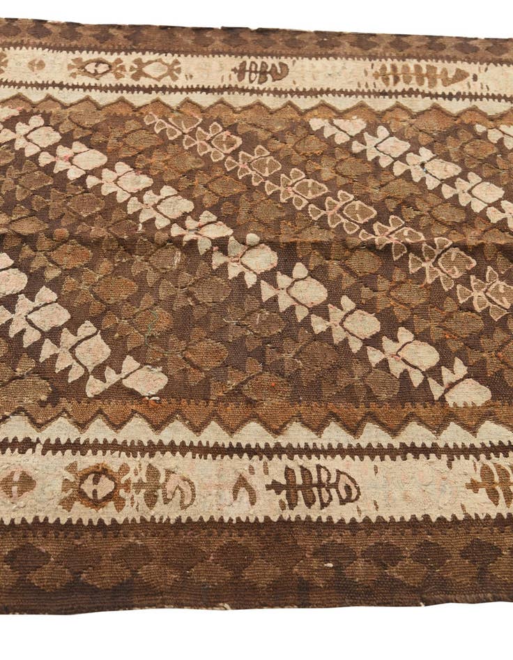 Detail image of  3' 5 x 8' 5  Hand Woven Kilim Fars Wool Runner Rug