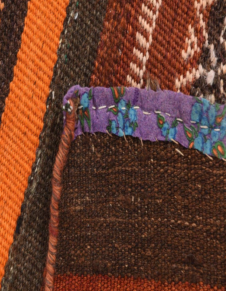 Detail image of  3' 8 x 10' 10  Hand Woven Kilim Fars Wool Runner Rug