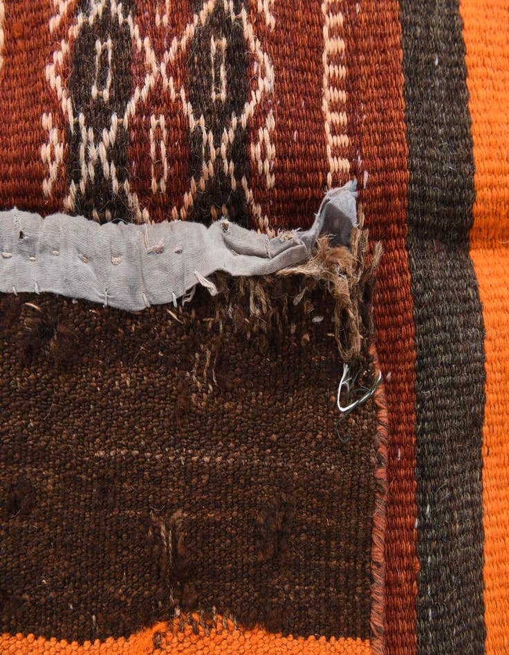 Detail image of  3' 8 x 10' 10  Hand Woven Kilim Fars Wool Runner Rug