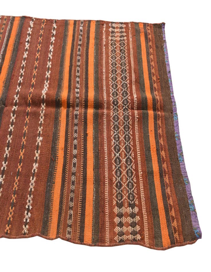 Detail image of  3' 8 x 10' 10  Hand Woven Kilim Fars Wool Runner Rug