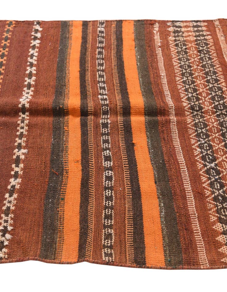 Detail image of  3' 8 x 10' 10  Hand Woven Kilim Fars Wool Runner Rug