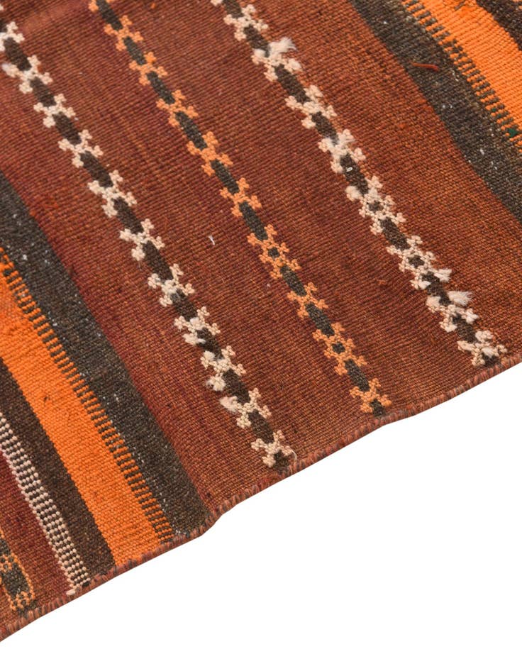 Detail image of  3' 8 x 10' 10  Hand Woven Kilim Fars Wool Runner Rug