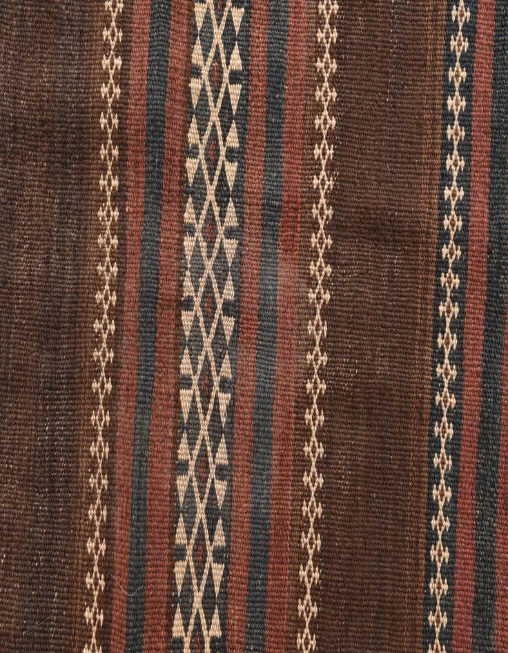 Detail image of  4' 3 x 12'  Hand Woven Kilim Fars Wool Runner Rug